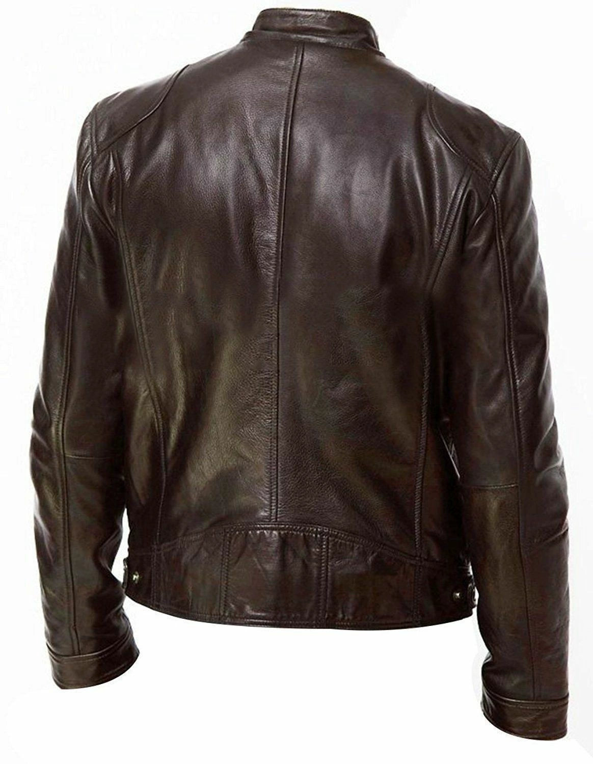 Men's Leather Jacket Bob Motorcycle Biker Jackets Men's PU Leather Jacket
