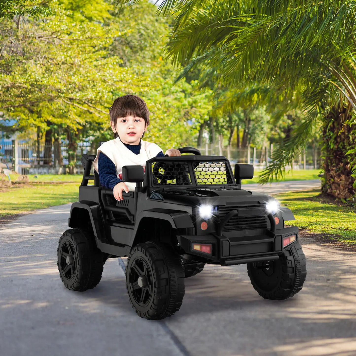 Babyjoy 12V Kids Ride On Truck Car Electric Vehicle Remote w/ Light & Music Black